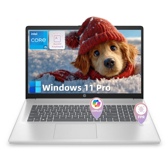 HP 17 Laptop Computer for Business, Intel i5-1334U(Up to 4.6 GHz), 17.3" HD+ Display, 32GB RAM, 1TB SSD Backlit KB, Fingerprint Reader, Lifetime Win 11 Pro & Copilot AI, with G255 Pro Accessory Box