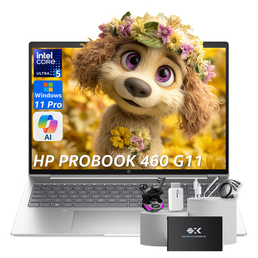 HP ProBook 460 G11 Business Laptop, Intel Core Ultra 5 125U (Beats i7-1355U), 16" FHD Display, 32GB DDR5 RAM, 1TB SSD, WIN 11 Pro, Al Copilot, Wi-Fi 6E, BT, RJ-45, Wolf Security, G255 Pro Kit