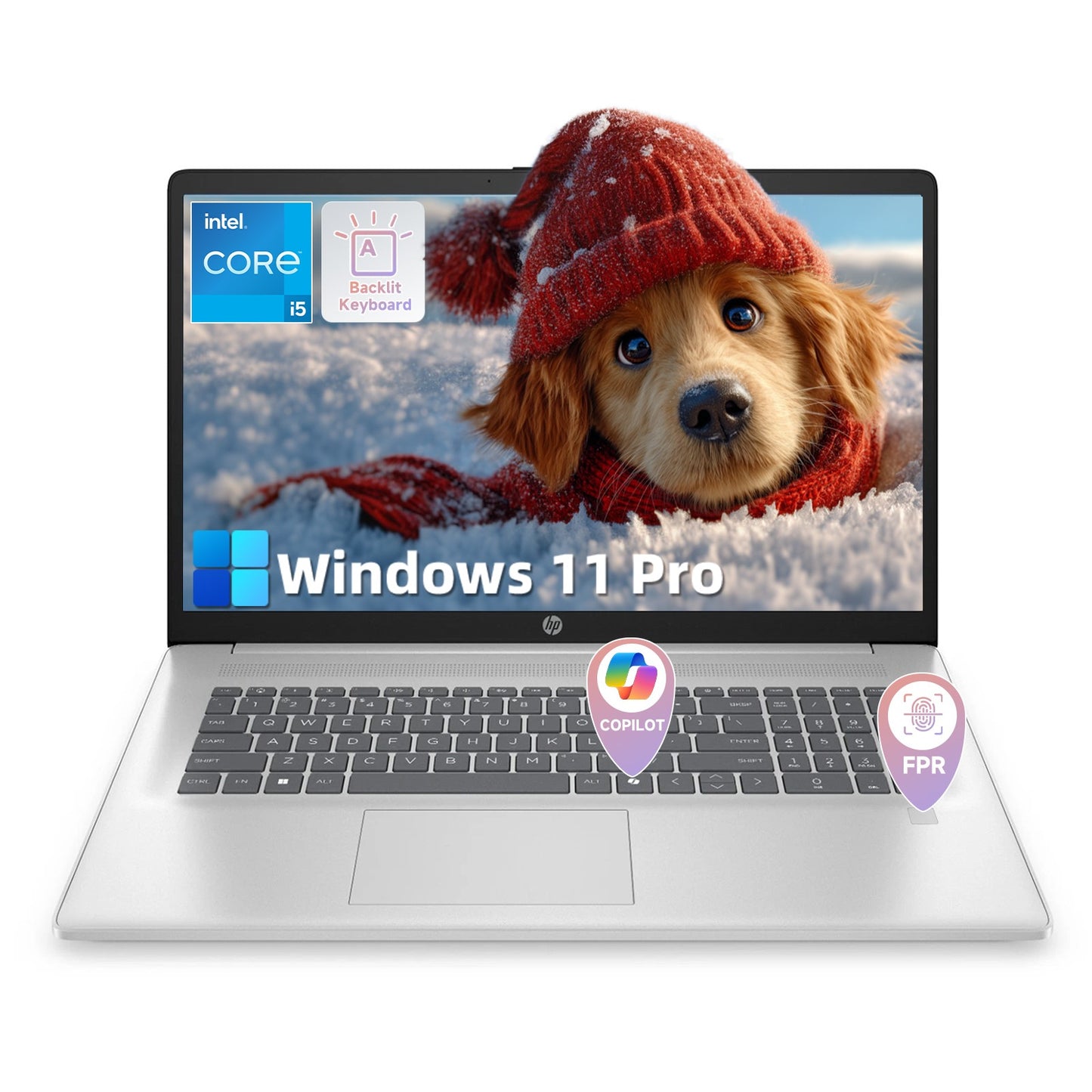 HP 17 Laptop Computer for Business, Intel i5-1334U(Up to 4.6 GHz), 17.3" HD+ Display, 32GB RAM, 1TB SSD Backlit KB, Fingerprint Reader, Lifetime Win 11 Pro & Copilot AI, with G255 Pro Accessory Box