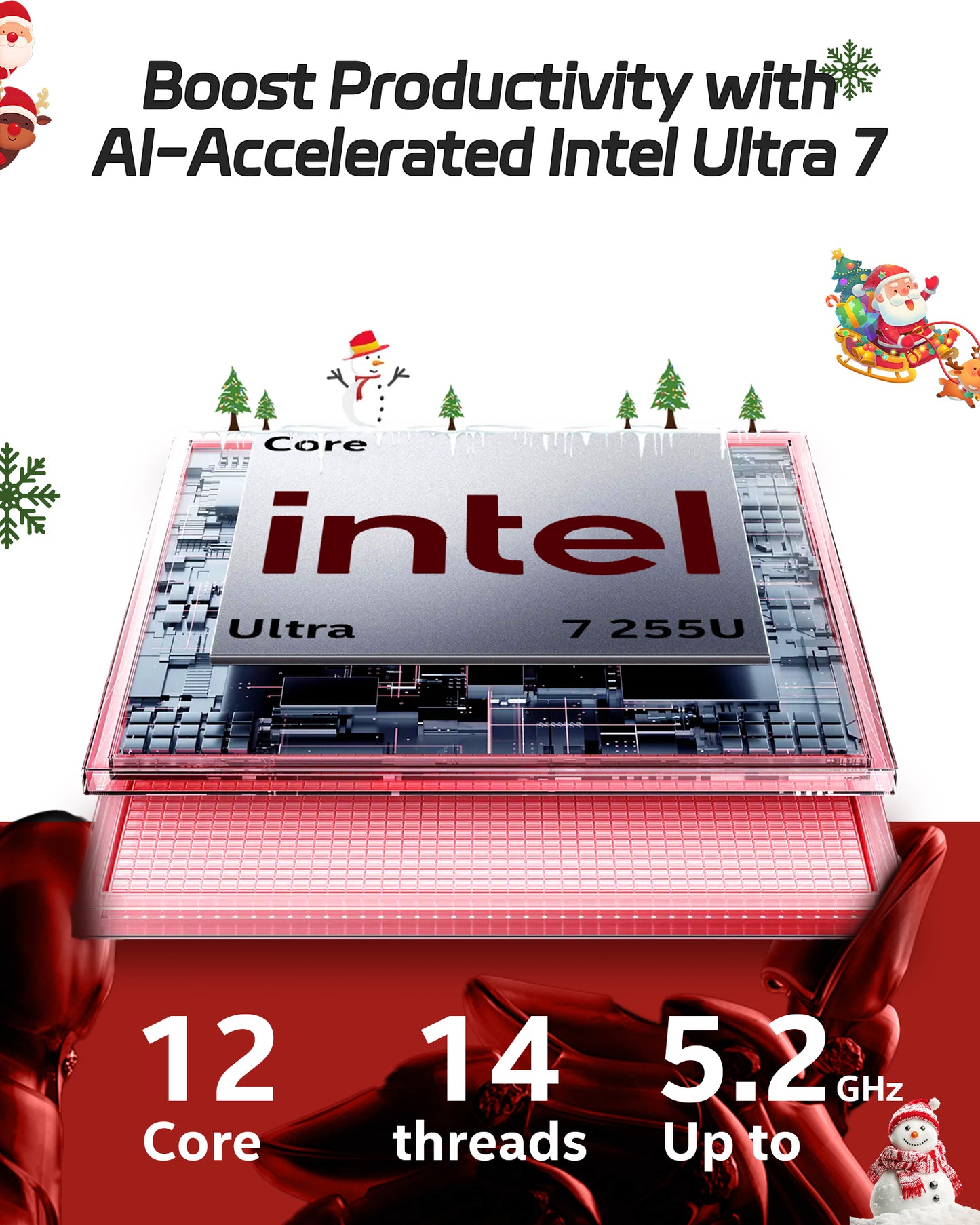 HP 17 Inch Laptop Touchscreen, Intel Ultra 7 255U (12 cores), Intel AI Boost (12 NPU TOPS), Backlit Keyboard, AI Copilot, Windows 11 Pro, w/AI Voice Recorder (32GB DDR5 RAM, 1TB SSD)