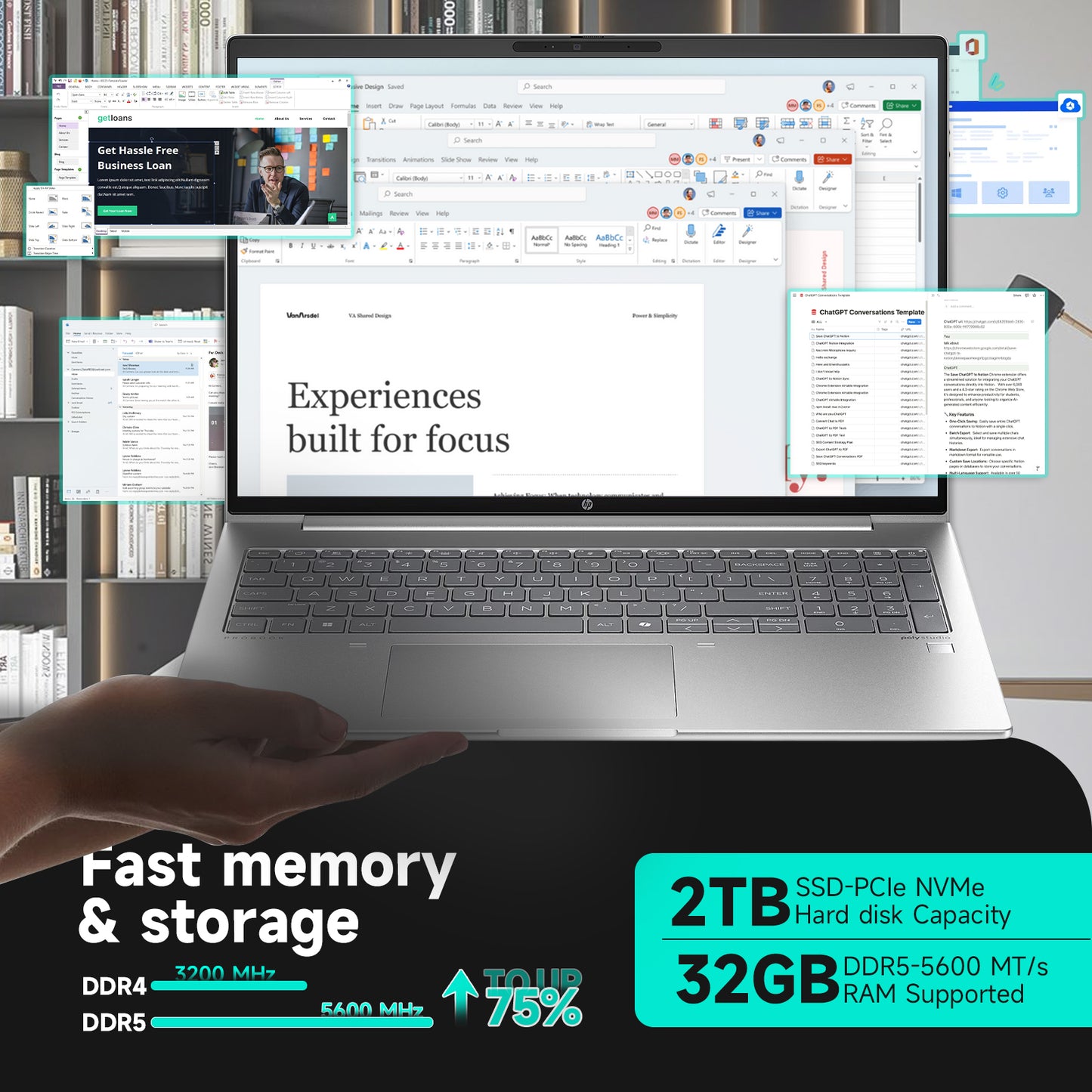 HP Probook Laptop for Business, Intel Core Ultra 5-125U, 16" WUXGA (1920x1200) Display, Copilot AI & NPU(11 TOPS), Wi-Fi 6E & Bluetooth 5.3, RJ-45, Windows 11 Pro, Patented KB Kit(32GB DDR5 | 2TB SSD)