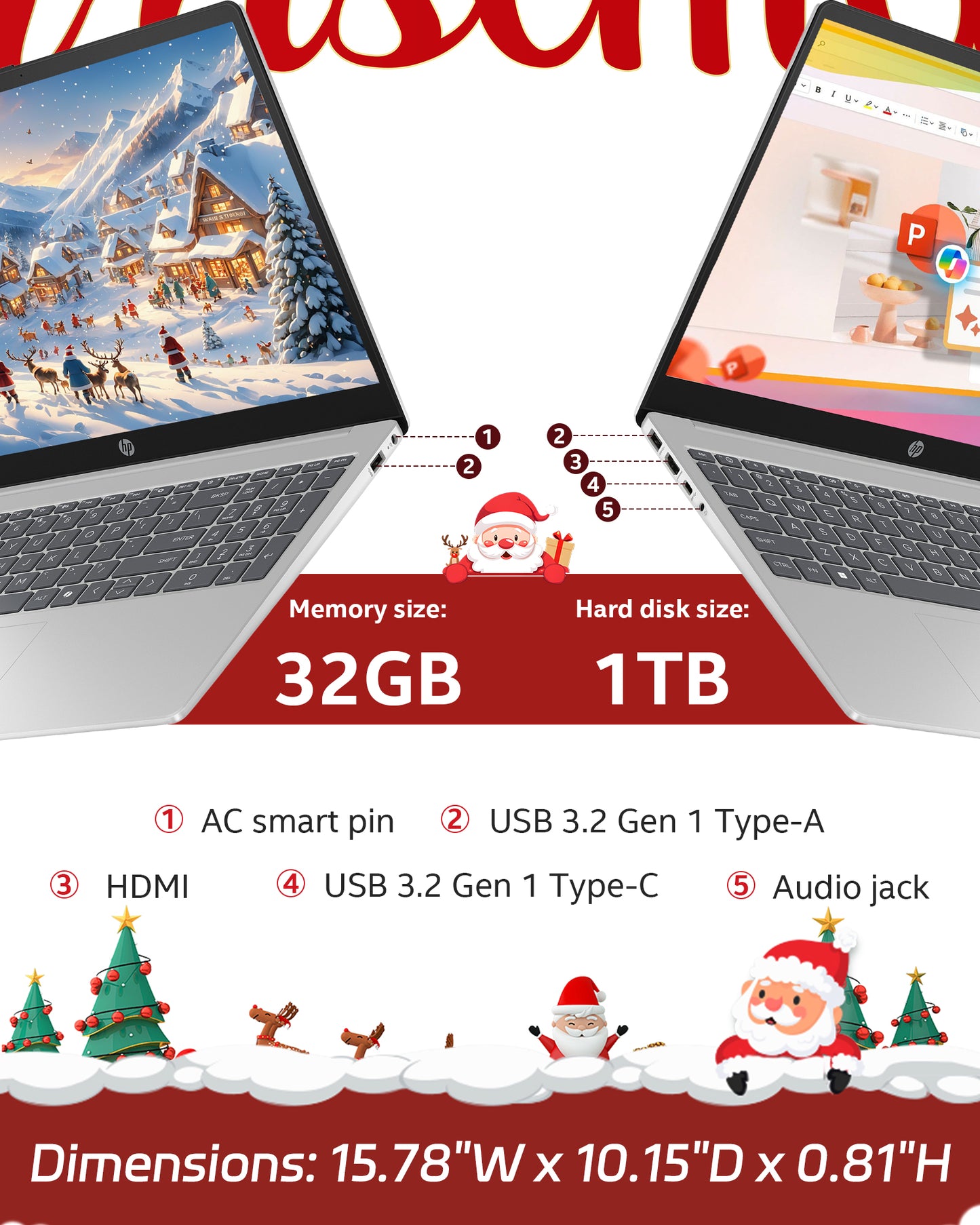 HP 17 Inch Laptop Touchscreen, Intel Ultra 7 255U (12 cores), Intel AI Boost (12 NPU TOPS), Backlit Keyboard, AI Copilot, Windows 11 Pro, w/AI Voice Recorder (32GB DDR5 RAM, 1TB SSD)