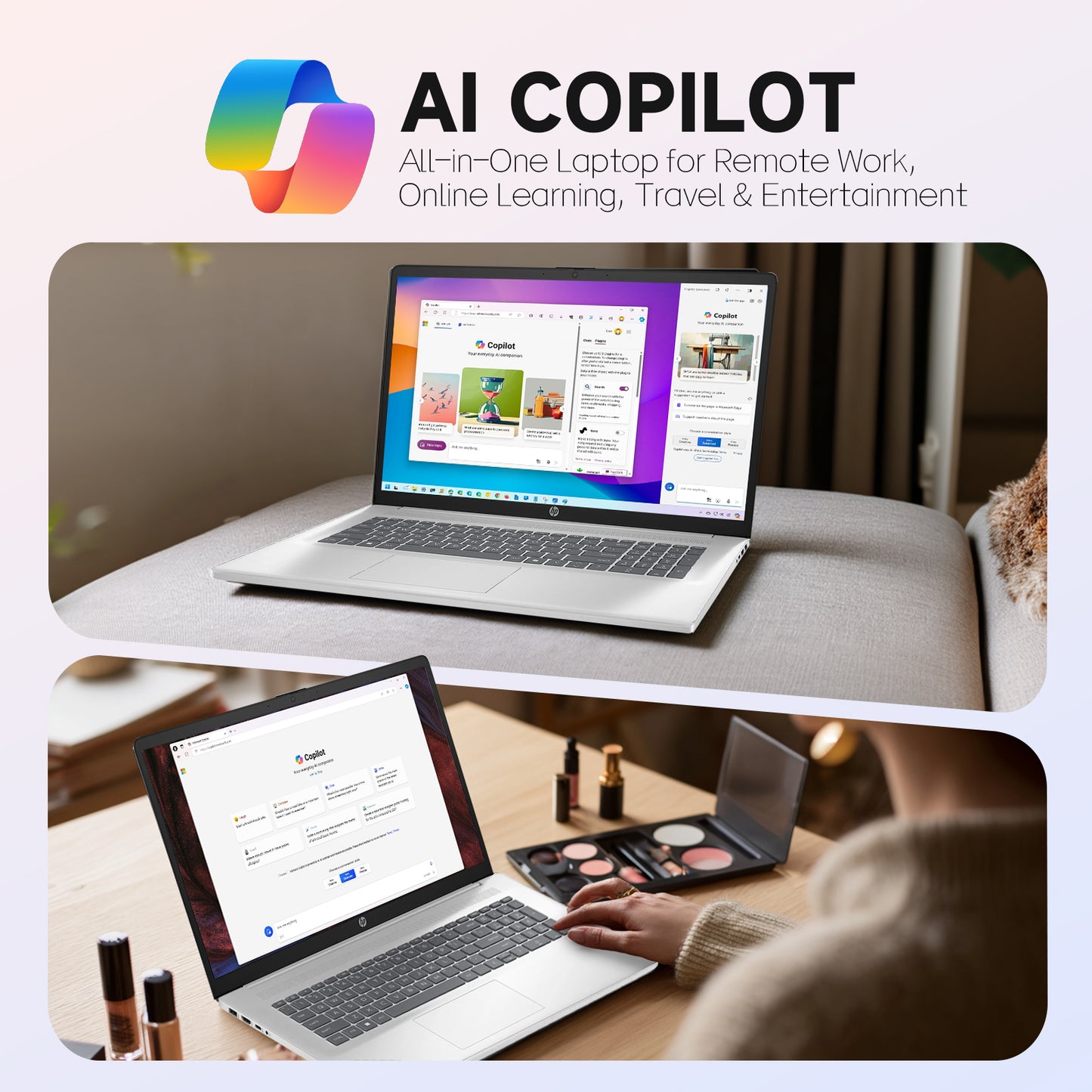 HP 17 Laptop Computer for Business, Intel i5-1334U(Up to 4.6 GHz), 17.3" HD+ Display, 32GB RAM, 1TB SSD Backlit KB, Fingerprint Reader, Lifetime Win 11 Pro & Copilot AI, with G255 Pro Accessory Box