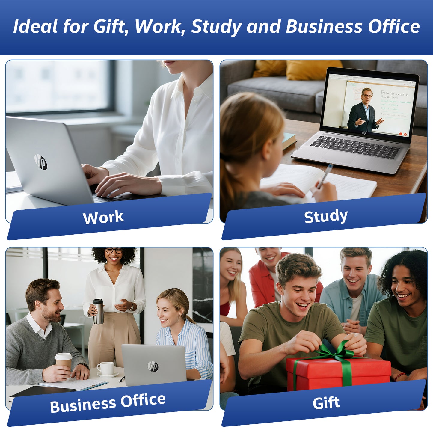 HP 17 inch laptops, AMD Ryzen 5 7430U(Beats i7-1165G7), 32GB RAM 1TB NVMe SSD Windows 11 Pro, 17.3" FHD IPS, Copilot AI, Numeric Keyboard, Type-c, Patented KB Kit